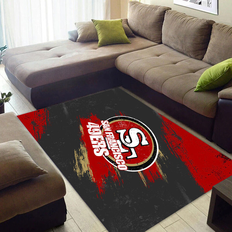 San Francisco 49ers Area Rug NFL Area Rug Dining Room Rug Indoor Rug Rectangle Carpet