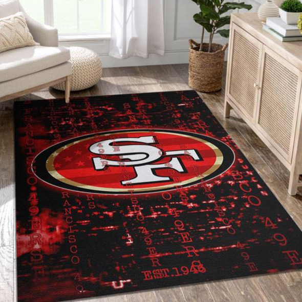 San Francisco 49ers Area Rug NFL Area Rug Dining Room Rugs Indoor Indoor Rug Rectangle Carpet