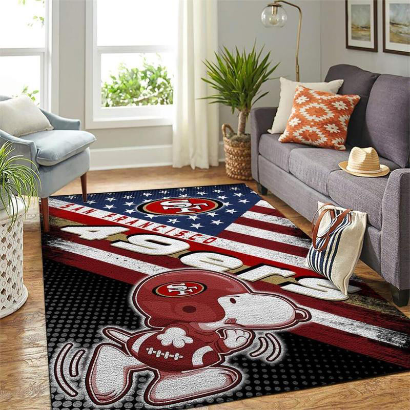 San Francisco 49ers Area Rug NFL Area Rug Dining Room Rugs Indoor Rugs Rectangle Carpet