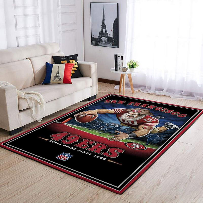 San Francisco 49ers Rug NFL Area Rug Bedroom Rug Indoor Rug Rectangle Carpet