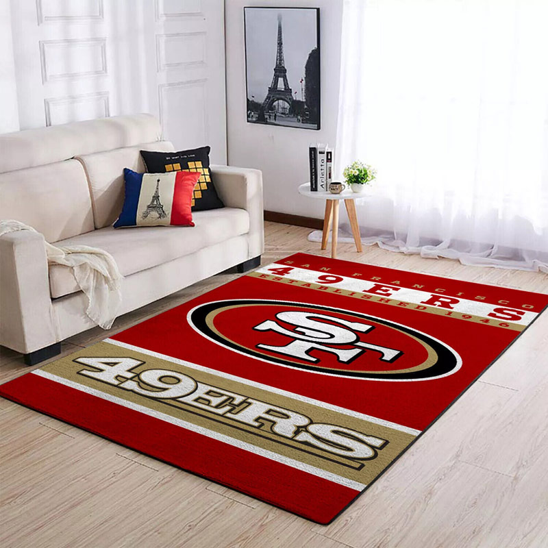 San Francisco 49ers Area Rug NFL Area Rug Living Room Rug Indoor Rug Rectangle Carpet
