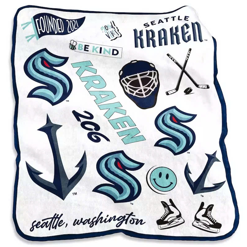 Seattle Kraken Blanket Sherpa Blanket Throw Blanket