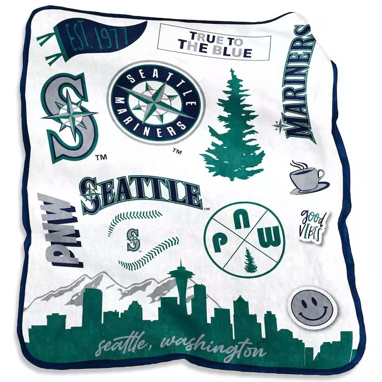Seattle Mariners Blanket Sherpa Blanket Throw Blanket