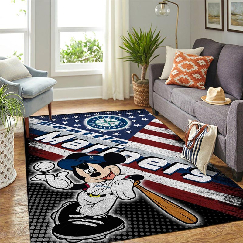Seattle Mariners Rug MLB Area Rug Living Room Area Rug Indoor Rugs Rectangle Carpet