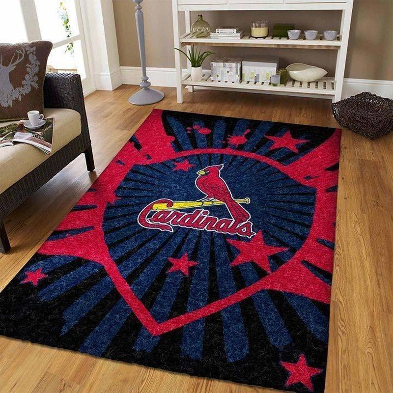 St Louis Cardinals Area Rug MLB Area Rug Bathroom Rug Indoor Indoor Rugs Rectangle Carpet