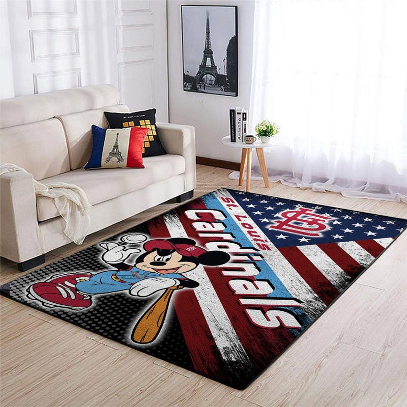St Louis Cardinals Rug MLB Area Rug Bedroom Rug Indoor Rugs Rectangle Carpet
