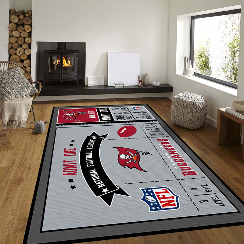 Tampa Bay Buccaneers Rug NFL Area Rug Bedroom Rug Indoor Indoor Rug Rectangle Carpet