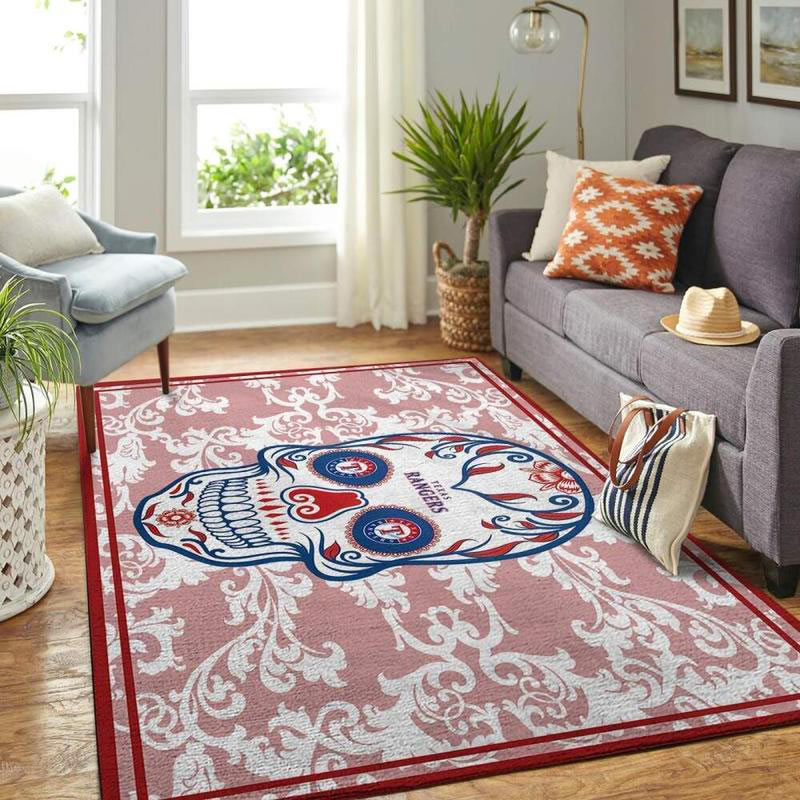Texas Rangers Rug MLB Area Rug Living Room Area Rug Indoor Rug Rectangle Carpet