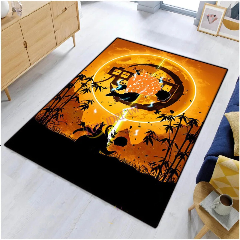 Agatsuma Zenitsu Demon Slayer Rug Demon Slayer Carpet Bedroom Rug Indoor Rug