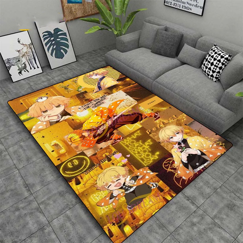 Agatsuma Zenitsu Demon Slayer Rug Demon Slayer Carpet Bedroom Area Rug Indoor Indoor Rug