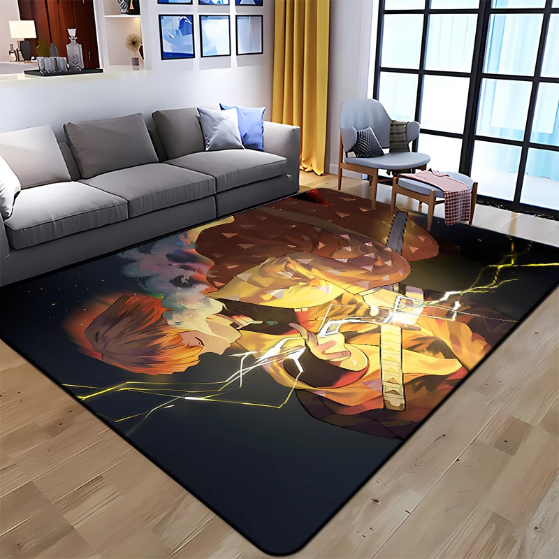 Agatsuma Zenitsu Demon Slayer Rug Demon Slayer Carpet Kitchen Rug Indoor Rugs
