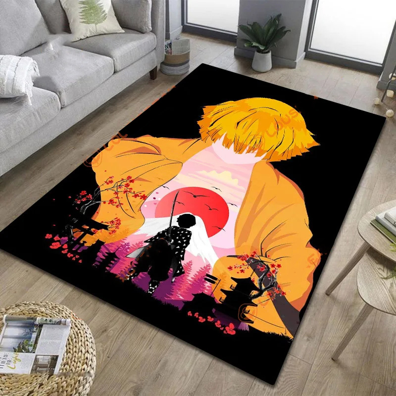 Agatsuma Zenitsu Demon Slayer Rug Demon Slayer Carpet Living Room Area Rug Indoor Indoor Rug
