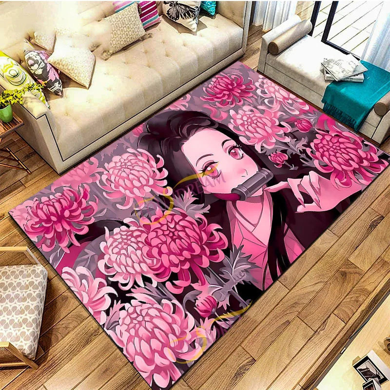 Kamado Nezuko Demon Slayer Area Rug Demon Slayer Carpet Bedroom Rug Indoor Rug