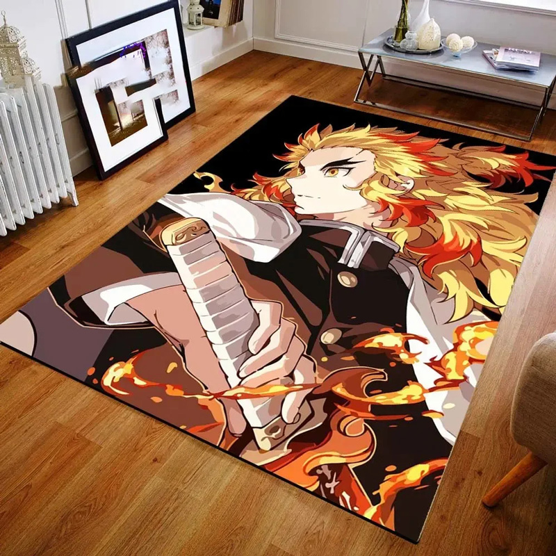 Rengoku Kyojuro Demon Slayer Rug Demon Slayer Carpet Kitchen Rug Indoor Indoor Rugs