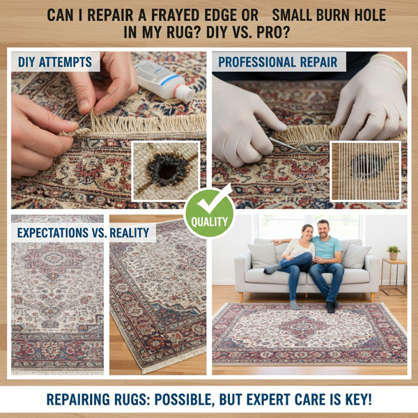Can I Repair a Frayed Edge or a Small Burn Hole in My Rug? DIY vs. Pro Can I Repair a Frayed Edge or a Small Burn Hole in My Rug? DIY vs. Pro