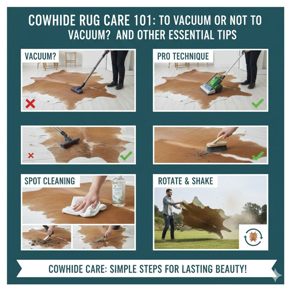 Cowhide Rug Care 101: To Vacuum or Not to Vacuum? And Other Essential Tips Cowhide Rug Care 101: To Vacuum or Not to Vacuum? And Other Essential Tips