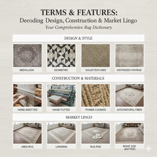 Terms & Features: Decoding Rug Design, Construction & Market Lingo Terms & Features: Decoding Rug Design, Construction & Market Lingo