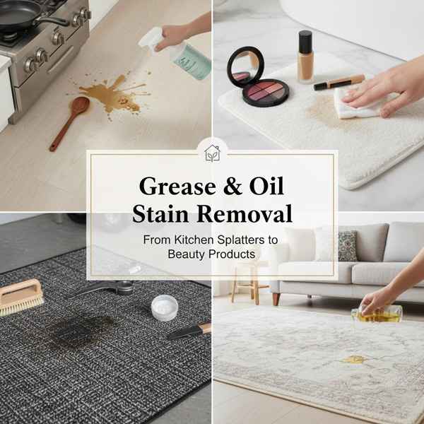 Grease & Oil Stain Removal: From Kitchen Splatters to Beauty Products Grease & Oil Stain Removal: From Kitchen Splatters to Beauty Products
