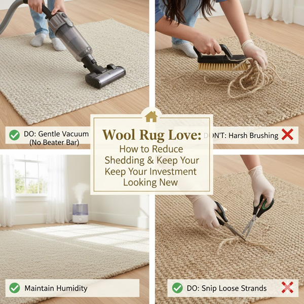 Wool Rug Love: How to Reduce Shedding & Keep Your Investment Looking New Wool Rug Love: How to Reduce Shedding & Keep Your Investment Looking New