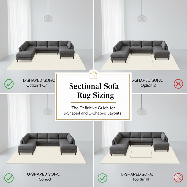 Sectional Sofa Rug Sizing: The Definitive Guide for L-Shaped and U-Shaped Layouts Sectional Sofa Rug Sizing: The Definitive Guide for L-Shaped and U-Shaped Layouts