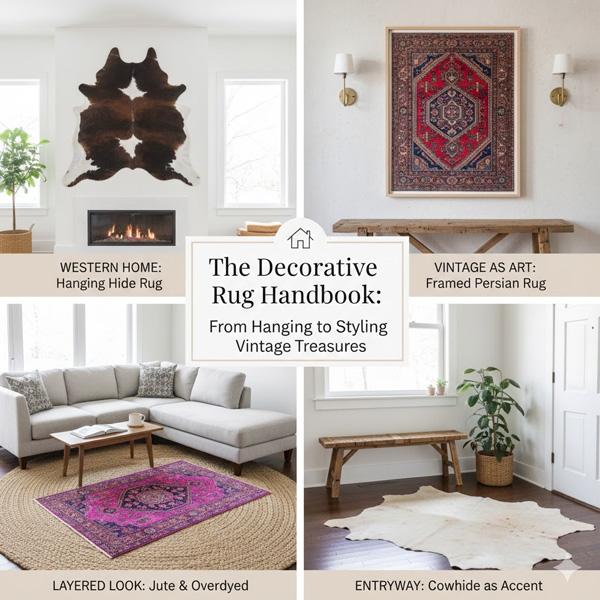 The Decorative Rug Handbook: From Hanging Hide Rugs to Styling Vintage Treasures The Decorative Rug Handbook: From Hanging Hide Rugs to Styling Vintage Treasures