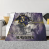 Baltimore Ravens Blanket - Fleece Blanket for Bed - Warm (Multiple Sizes) baltimore ravens blanket fleece blanket for bed warm multiple sizes ver 89