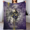 Baltimore Ravens Blanket - Sherpa Blanket for Couch - Soft baltimore ravens blanket sherpa blanket for couch soft ver 114
