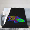 Baltimore Ravens Blanket - Sherpa Blanket for Couch - Warm (Queen Size) baltimore ravens blanket sherpa blanket for couch warm queen size ver 11