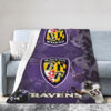 Baltimore Ravens Blanket - Sherpa Blanket for Sofa - Warm (Throw Size) baltimore ravens blanket sherpa blanket for sofa warm throw size ver 78