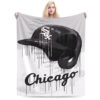 Chicago White Sox Blanket - Sherpa Blanket for Gift - Lightweight (Queen Size) chicago white sox blanket sherpa blanket for gift lightweight queen size ver 57
