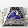 Colorado Rockies Blankets - Sherpa Blanket for Couch - Soft (Queen Size) colorado rockies blankets sherpa blanket for couch soft queen size ver 2