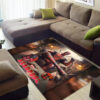 Deadpool Carpet - Battle Scene Carpet for Living Room - Plush Area Rug deadpool area rugs comic style carpet for living room non slip rug ver 31