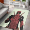 Deadpool Rug - Dark Theme Carpet for Gaming Room - Plush Area Rug deadpool rug comic style carpet for gaming room soft area rug ver 81