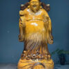 Hand-Carved Prosperity Deity Statue – 4.9 ft Solid Golden Rosewood hand-carved-prosperity-deity-statue-4-9-ft-solid-golden-rosewood