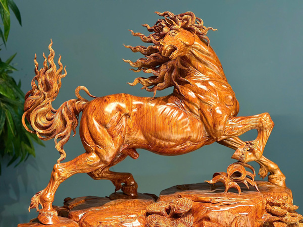 hand-carved-wooden-horse-statue-padauk-wood-table-decor-2 hand-carved-wooden-horse-statue-padauk-wood-table-decor
