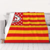 Kansas City Chiefs Blanket - Sherpa Blanket for Gift - Warm (Throw Size) kansas city chiefs blanket sherpa blanket for gift warm throw size ver 163
