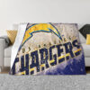 Los Angeles Chargers Blanket - Sherpa Blanket for Couch - Cozy (Throw Size) los angeles chargers blanket sherpa blanket for couch cozy throw size ver 61