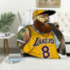 Los Angeles Lakers Blanket - Sherpa Blanket for Couch - Soft (Throw Size) los angeles lakers blanket sherpa blanket for couch soft throw size ver 2