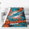 Miami Dolphins Blanket - Fleece Blanket for Sofa - Cozy (Multiple Sizes) miami dolphins blanket fleece blanket for sofa cozy multiple sizes ver 54