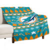 Miami Dolphins Blanket - Fleece Blanket for Sofa - Lightweight (Queen Size) miami dolphins blanket fleece blanket for sofa lightweight queen size ver 88