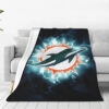 Miami Dolphins Blanket - Sherpa Blanket for Couch - Lightweight (Multiple Sizes) miami dolphins blanket sherpa blanket for couch lightweight multiple sizes ver 55