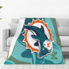 Miami Dolphins Blankets - Fleece Blanket for Sofa - Cozy (Multiple Sizes) miami dolphins blankets fleece blanket for sofa cozy multiple sizes ver 69
