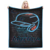 Miami Marlins Blanket - Fleece Blanket for Couch - Lightweight miami marlins blanket fleece blanket for couch lightweight ver 34
