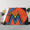 Miami Marlins Blanket - Fleece Blanket for Sofa - Lightweight (Queen Size) miami marlins blanket fleece blanket for sofa lightweight queen size ver 53