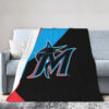 Miami Marlins Blanket - Sherpa Blanket for Couch - Warm (Multiple Sizes) miami marlins blanket sherpa blanket for couch warm multiple sizes ver 24