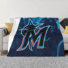 Miami Marlins Blankets - Fleece Blanket for Gift - Lightweight (Throw Size) miami marlins blankets fleece blanket for gift lightweight throw size ver 3