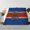 Miami Marlins Blankets - Fleece Blanket for Gift - Soft (Throw Size) miami marlins blankets fleece blanket for gift soft throw size ver 54