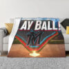 Miami Marlins Blankets - Fleece Blanket for Gift - Warm (Throw Size) miami marlins blankets fleece blanket for gift warm throw size ver 32