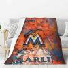 Miami Marlins Blankets - Fleece Blanket for Sofa - Soft (Queen Size) miami marlins blankets fleece blanket for sofa soft queen size ver 22