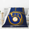 Milwaukee Brewers Blanket - Fleece Blanket for Bed - Warm (Throw Size) milwaukee brewers blanket fleece blanket for bed warm throw size ver 33